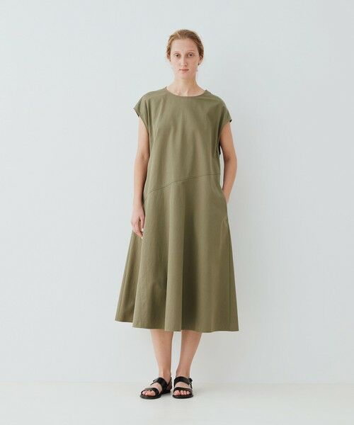 TOMORROWLAND / トゥモローランド ロング・マキシ丈ワンピース | ノンマーセライズドコットン フレンチスリーブワンピース | 詳細1