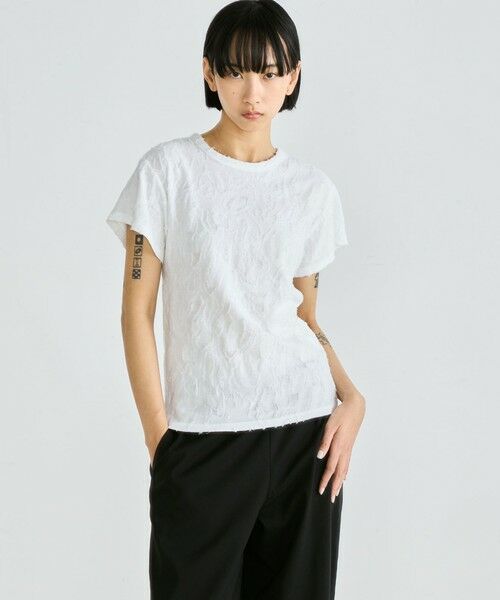 TOMORROWLAND / トゥモローランド Tシャツ | バックカットジャカード ハーフスリーブトップス | 詳細2