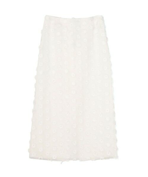 TOMORROWLAND / トゥモローランド ロング・マキシ丈スカート | フラワーエンブロイダリー フレアスカート(11 ホワイト)