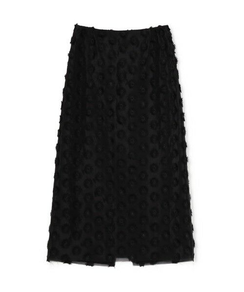 TOMORROWLAND / トゥモローランド ロング・マキシ丈スカート | フラワーエンブロイダリー フレアスカート(19 ブラック)