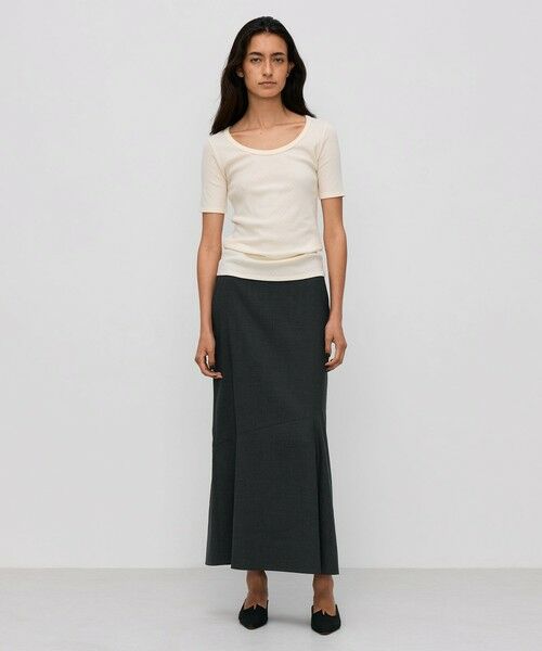 TOMORROWLAND / トゥモローランド ミニ・ひざ丈スカート | ウールトロピカル フレアスカート | 詳細1