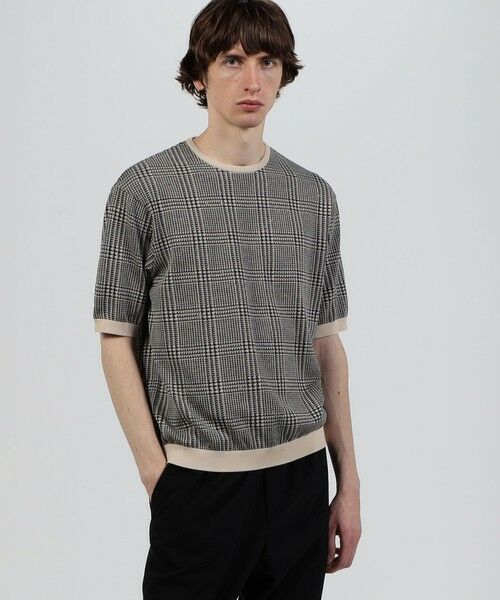 TOMORROWLAND / トゥモローランド ニット・セーター | TOMORROWLAND tricot チェック柄 コットンハーフスリーブ ニット | 詳細1