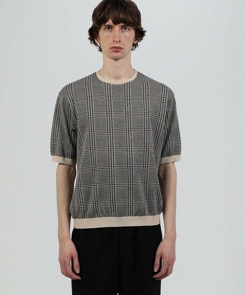 TOMORROWLAND / トゥモローランド ニット・セーター | TOMORROWLAND tricot チェック柄 コットンハーフスリーブ ニット | 詳細2