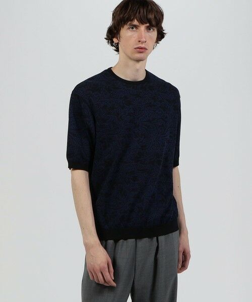 TOMORROWLAND / トゥモローランド ニット・セーター | TOMORROWLAND tricot ペイズリー柄 コットンハーフスリーブ ニット | 詳細1