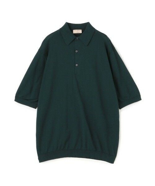 TOMORROWLAND / トゥモローランド ニット・セーター | 【別注】JOHN SMEDLEY コットン ポロカラーニット(59 ダークグリーン)