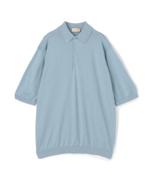 TOMORROWLAND / トゥモローランド ニット・セーター | 【別注】JOHN SMEDLEY コットン ポロカラーニット(63 ライトブルー)