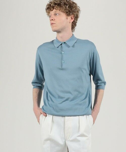 TOMORROWLAND / トゥモローランド ニット・セーター | 【別注】JOHN SMEDLEY コットン ポロカラーニット | 詳細1