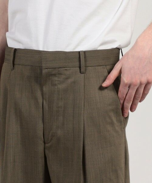 TOMORROWLAND / トゥモローランド スラックス・ドレスパンツ | ウールナイロン 1プリーツ ストレート バレルパンツ | 詳細8