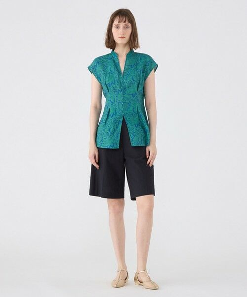 TOMORROWLAND / トゥモローランド シャツ・ブラウス | リネンプリント キーネックタックブラウス | 詳細1