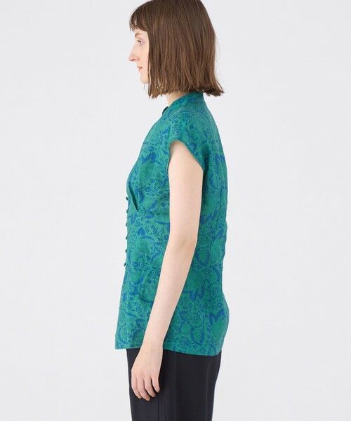 TOMORROWLAND / トゥモローランド シャツ・ブラウス | リネンプリント キーネックタックブラウス | 詳細3