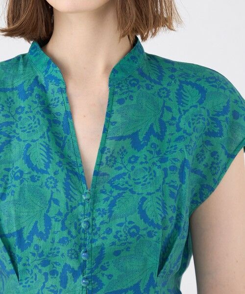 TOMORROWLAND / トゥモローランド シャツ・ブラウス | リネンプリント キーネックタックブラウス | 詳細5