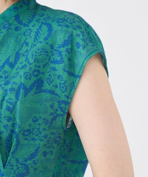 TOMORROWLAND / トゥモローランド シャツ・ブラウス | リネンプリント キーネックタックブラウス | 詳細6