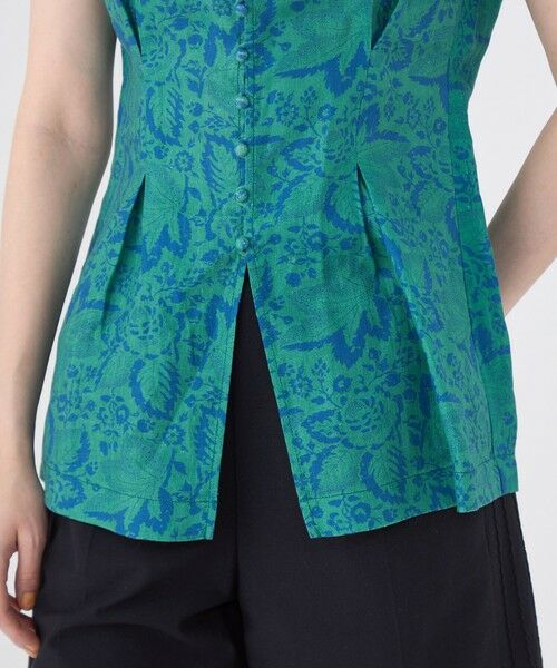 TOMORROWLAND / トゥモローランド シャツ・ブラウス | リネンプリント キーネックタックブラウス | 詳細7