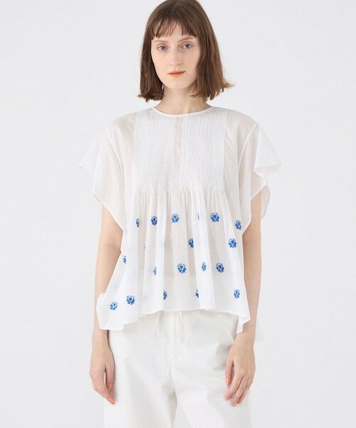 TOMORROWLAND / トゥモローランド シャツ・ブラウス | コットンボイルエンブロイダリー アシンメトリーヘムブラウス | 詳細2