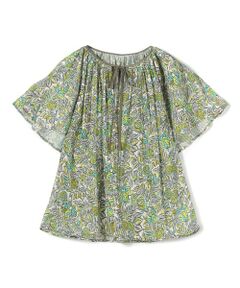 TOMORROWLAND / トゥモローランド シャツ・ブラウス | ポリエステルプリント ギャザーフレアブラウス