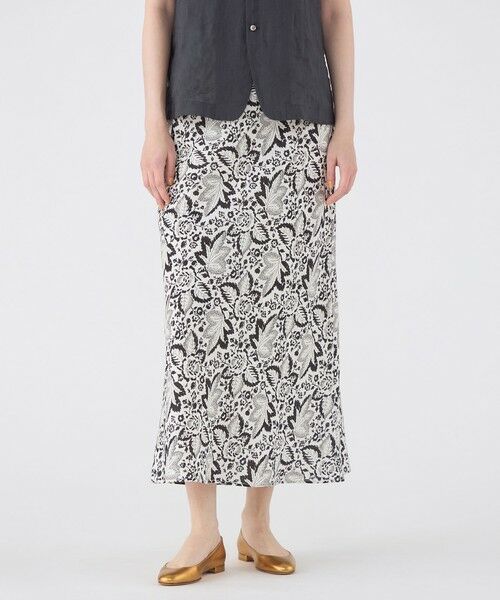 TOMORROWLAND / トゥモローランド ロング・マキシ丈スカート | リネンプリント ナロースカート | 詳細2