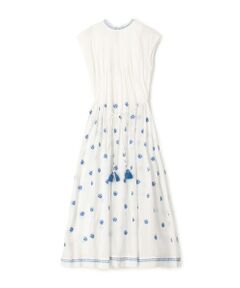 TOMORROWLAND / トゥモローランド ロング・マキシ丈ワンピース | コットンボイルエンブロイダリー プチスタンドカラーワンピース