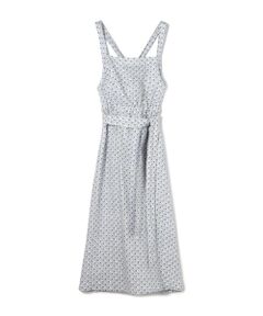 TOMORROWLAND / トゥモローランド ミニ丈・ひざ丈ワンピース | リネンプリント エプロンワンピース