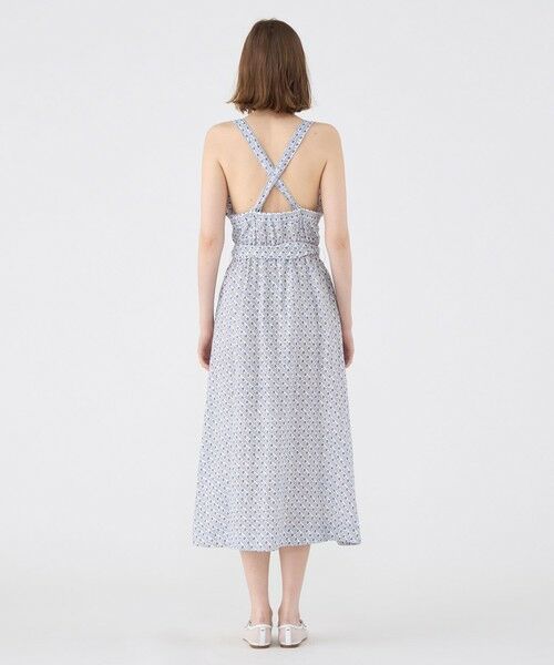 TOMORROWLAND / トゥモローランド ミニ丈・ひざ丈ワンピース | リネンプリント エプロンワンピース | 詳細3