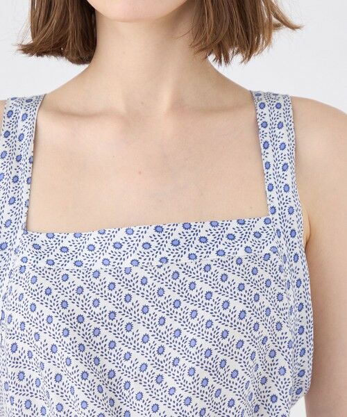 TOMORROWLAND / トゥモローランド ミニ丈・ひざ丈ワンピース | リネンプリント エプロンワンピース | 詳細4