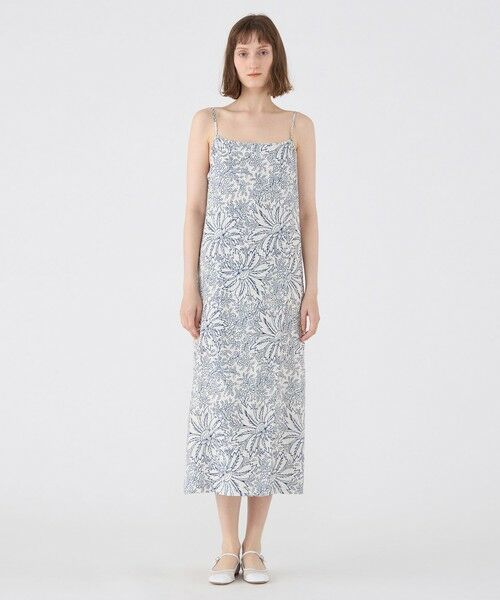 TOMORROWLAND / トゥモローランド ミニ丈・ひざ丈ワンピース | リネンプリント ラップキャミソールドレス | 詳細1