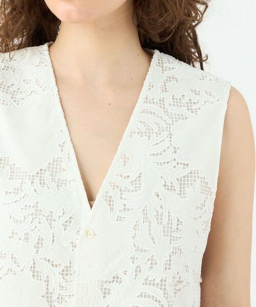 TOMORROWLAND / トゥモローランド ベスト | コットンエンブロイダリー Vカラージレ | 詳細5