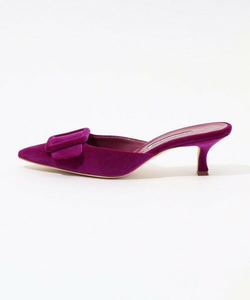 Manolo Blahnik♡ミュール ベルベット♡ MANOLO BLAHNIK Maysale 50 ベルベット ミュール バックル付き