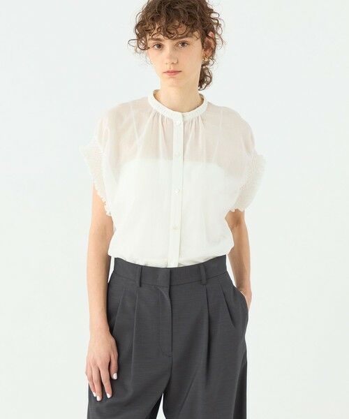 TOMORROWLAND / トゥモローランド シャツ・ブラウス | コットンクレープ スタンドカラーブラウス | 詳細10