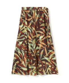 TOMORROWLAND / トゥモローランド ロング・マキシ丈スカート | スタックリーフプリント ロングギャザースカート