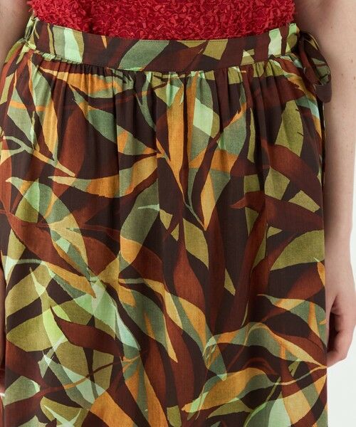 TOMORROWLAND / トゥモローランド ロング・マキシ丈スカート | スタックリーフプリント ロングギャザースカート | 詳細5
