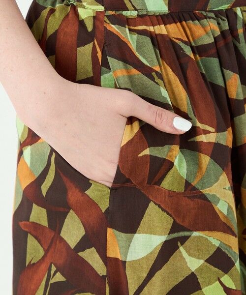 TOMORROWLAND / トゥモローランド ロング・マキシ丈スカート | スタックリーフプリント ロングギャザースカート | 詳細7