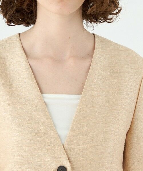 TOMORROWLAND / トゥモローランド ノーカラージャケット | グロッシースラブ ハーフスリーブジャケット | 詳細6