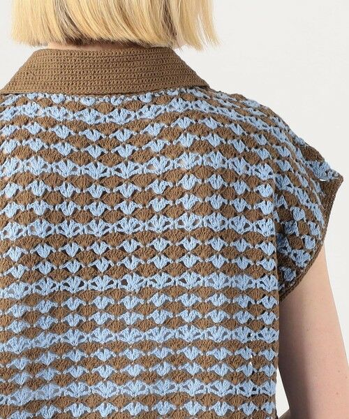 TOMORROWLAND / トゥモローランド カーディガン・ボレロ | リネンコットンクロシェ ポロカラーカーディガン | 詳細6