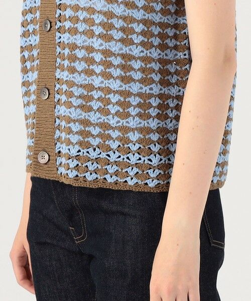 TOMORROWLAND / トゥモローランド カーディガン・ボレロ | リネンコットンクロシェ ポロカラーカーディガン | 詳細8