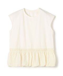 TOMORROWLAND / トゥモローランド Tシャツ | コットンバックサテンコンビ バルーンTシャツ