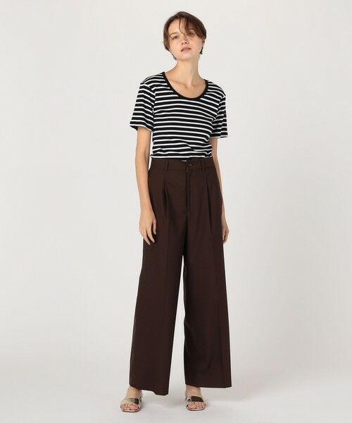 TOMORROWLAND / トゥモローランド スラックス・ドレスパンツ | ストレッチトロピカル タックワイドパンツ | 詳細1