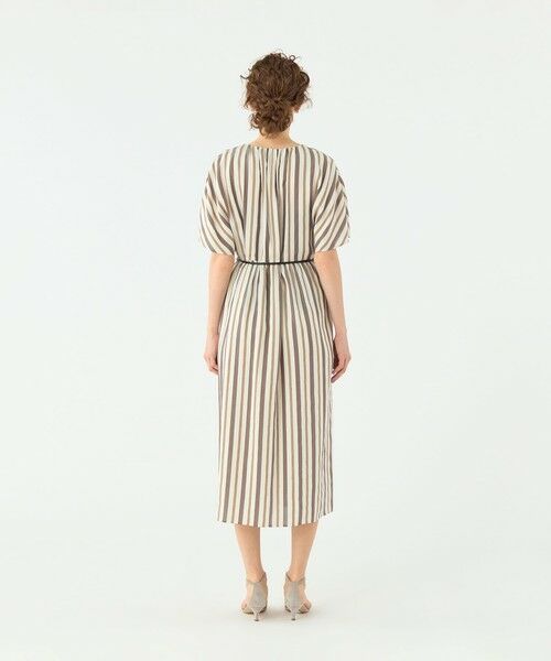 TOMORROWLAND / トゥモローランド ミニ丈・ひざ丈ワンピース | エフェクトストライプ フレアスリーブワンピース | 詳細3