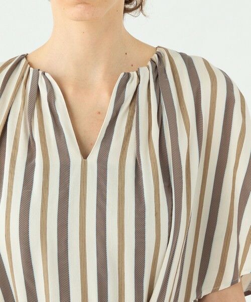 TOMORROWLAND / トゥモローランド ミニ丈・ひざ丈ワンピース | エフェクトストライプ フレアスリーブワンピース | 詳細4