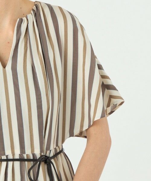 TOMORROWLAND / トゥモローランド ミニ丈・ひざ丈ワンピース | エフェクトストライプ フレアスリーブワンピース | 詳細5