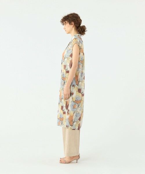 TOMORROWLAND / トゥモローランド ミニ丈・ひざ丈ワンピース | オイルペイントプリント ギャザースリーブワンピース | 詳細2