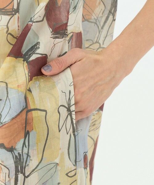 TOMORROWLAND / トゥモローランド ミニ丈・ひざ丈ワンピース | オイルペイントプリント ギャザースリーブワンピース | 詳細6