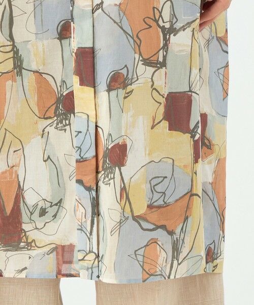 TOMORROWLAND / トゥモローランド ミニ丈・ひざ丈ワンピース | オイルペイントプリント ギャザースリーブワンピース | 詳細7