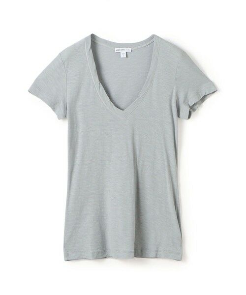 TOMORROWLAND / トゥモローランド Tシャツ | スラブジャージー VネックTシャツ WUA3695(17 チャコールグレー)