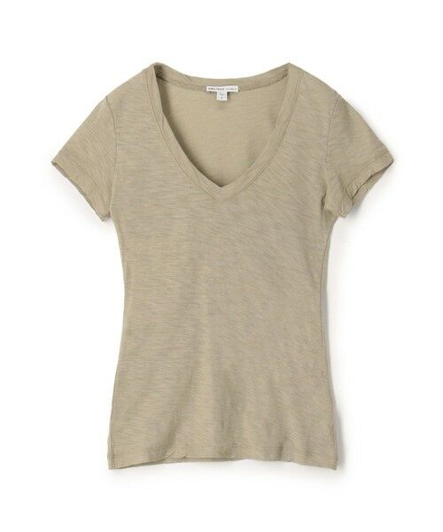 TOMORROWLAND / トゥモローランド Tシャツ | スラブジャージー VネックTシャツ WUA3695(43 ベージュ)