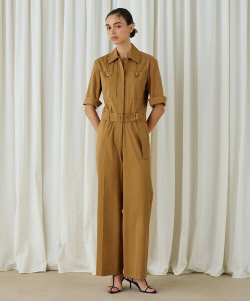 ☆お値下げしました☆ リネンハーフスリーブオールインワン ナチュラル かぐれ｜リネンハーフスリーブオールインワン | Rakuten Fashion