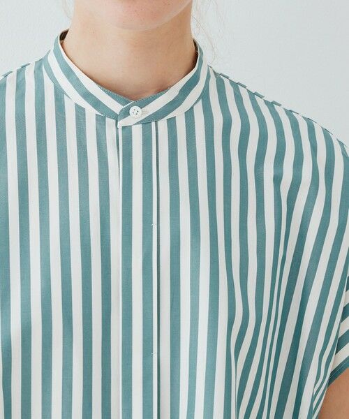 TOMORROWLAND / トゥモローランド シャツ・ブラウス | スムースポプリンストライプ スタンドネックボックスシャツ | 詳細5