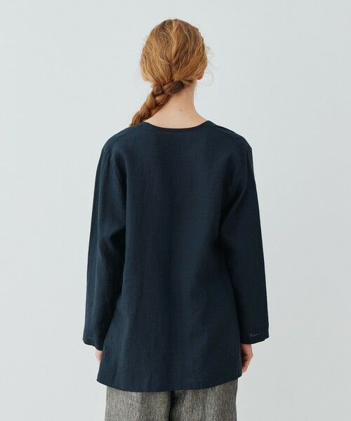 TOMORROWLAND / トゥモローランド シャツ・ブラウス | リネンポプリン サイドスリットカラーレスシャツ | 詳細4