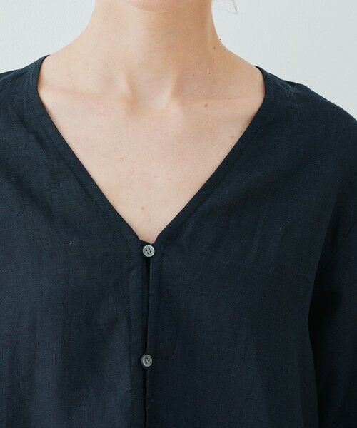 TOMORROWLAND / トゥモローランド シャツ・ブラウス | リネンポプリン サイドスリットカラーレスシャツ | 詳細5