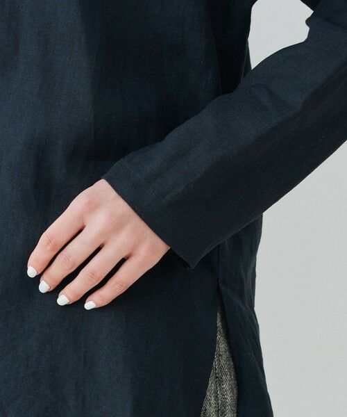 TOMORROWLAND / トゥモローランド シャツ・ブラウス | リネンポプリン サイドスリットカラーレスシャツ | 詳細6