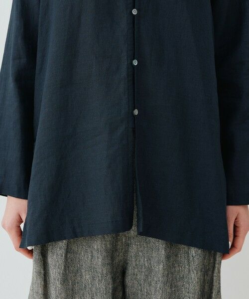 TOMORROWLAND / トゥモローランド シャツ・ブラウス | リネンポプリン サイドスリットカラーレスシャツ | 詳細7